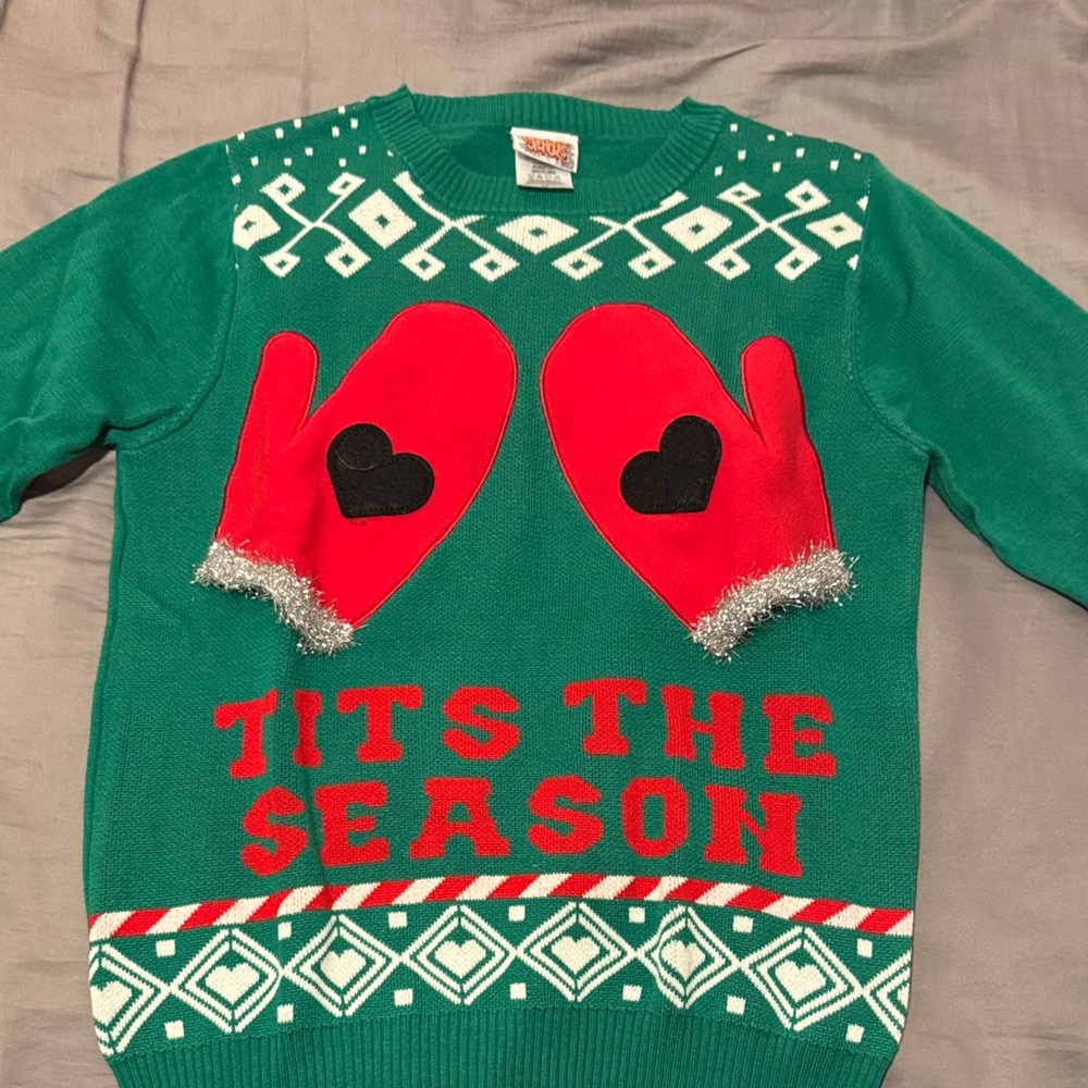 Spencer's Green and Red Holiday Sweater